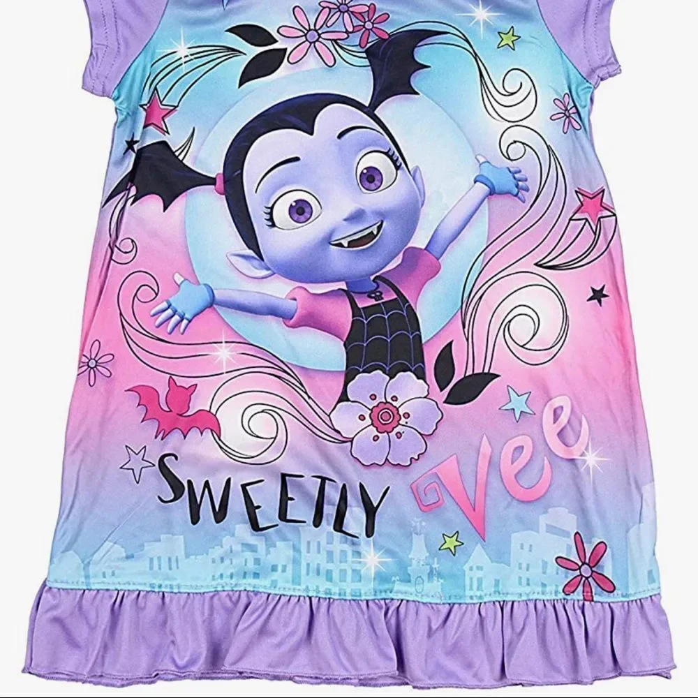 Lot Four Pc Disney Vampirina Toddler Girl Nightgown Size 6 /M/ Leggings 10/12 - Picture 4 of 16